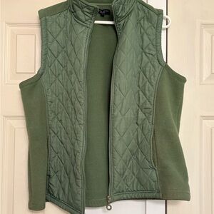 Olive Green Quilted Vest for Women